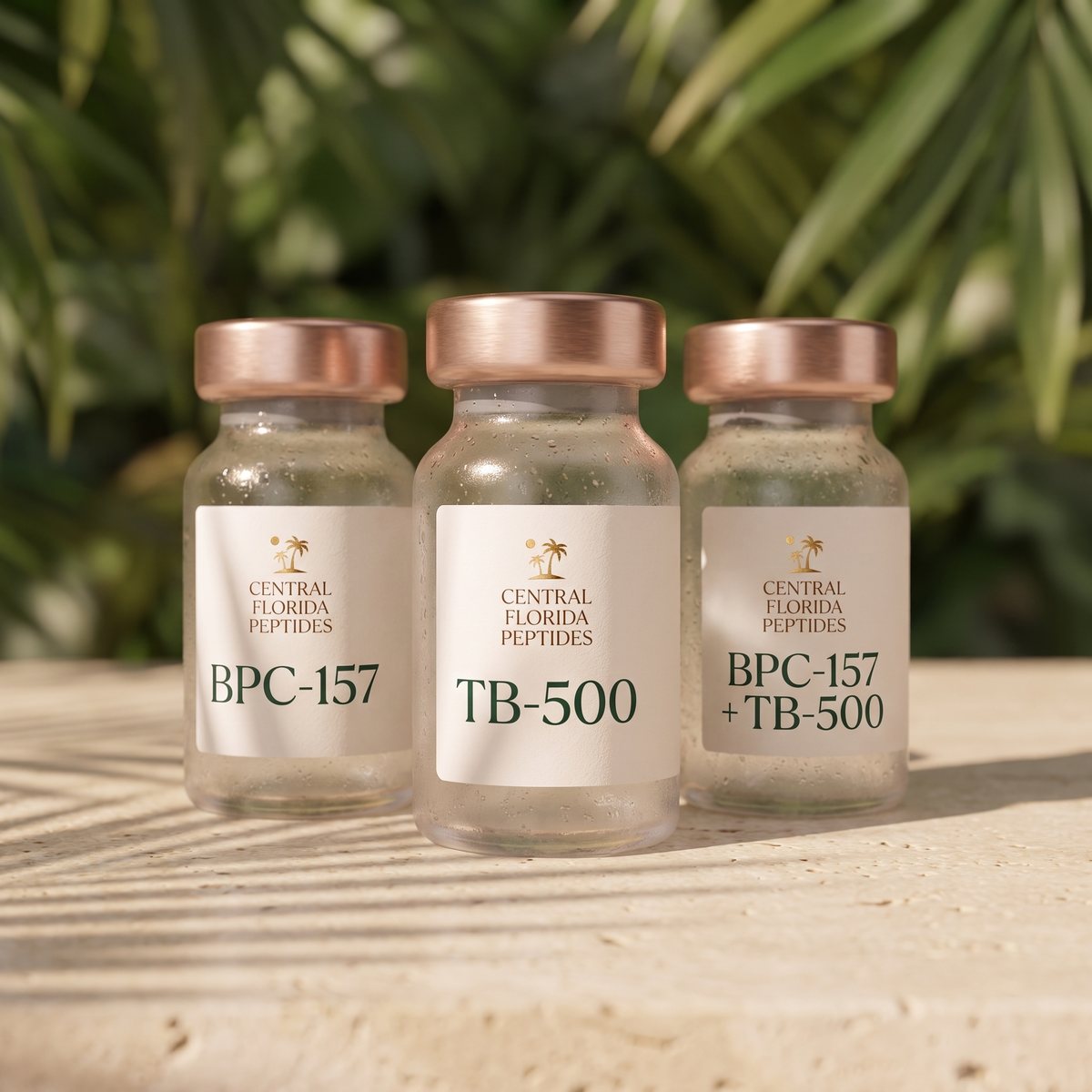 Central Florida Peptides BPC-157, TB-500 and blended BPC-157 + TB-500 vials